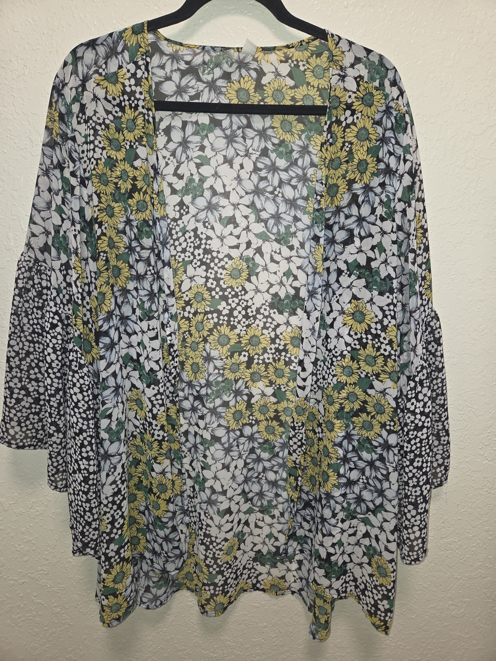 CATO Floral Open-Front Kimono Cardigan 14/16 W - Picture 2 of 4